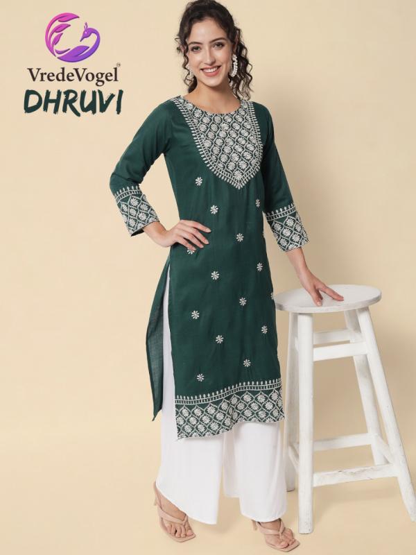 VredeVogel-Dhruvi Cotton Work Designer Exclusive Kurti collection